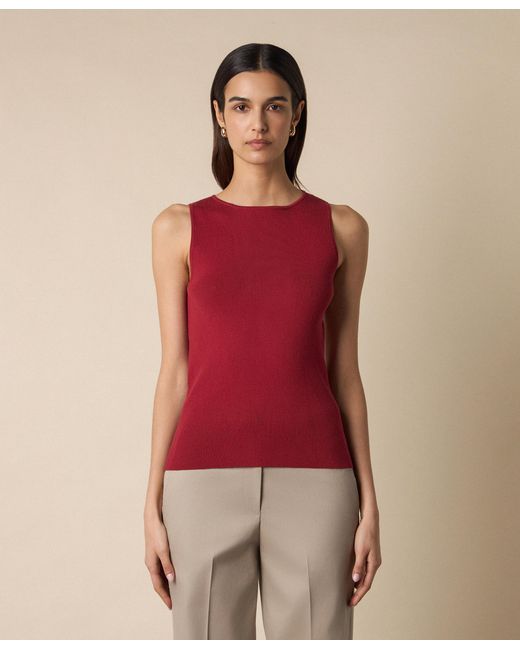 Brooks Brothers Red Rib-Knit Tank Top