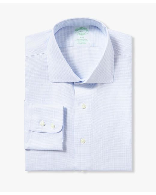 Pastel Blue Slim Fit Non-iron Stretch Cotton Shirt With English Spread Collar Brooks Brothers de hombre