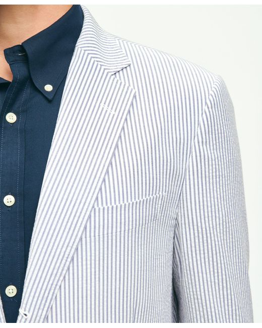 Brooks Brothers White Traditional Fit Archive-inspired Seersucker Sport Coat In Cotton for men