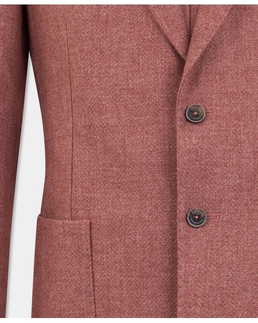Brooks Brothers Herringbone-Wollmix-Blazer in Red für Herren