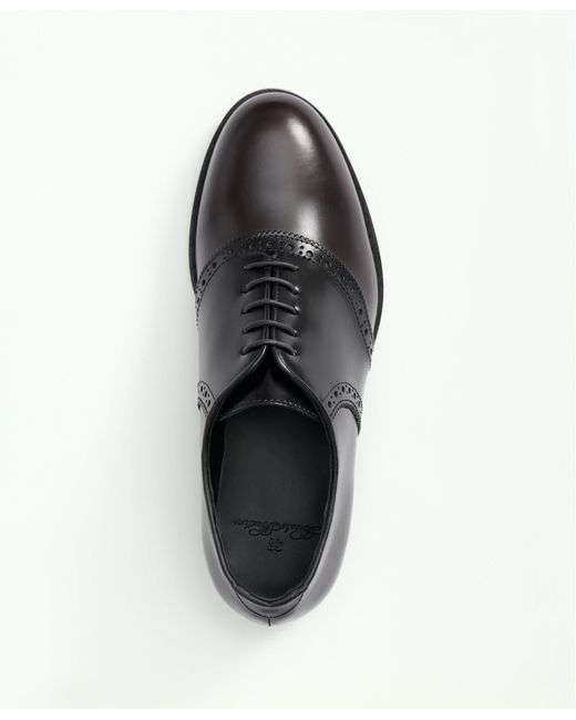 Brooks Brothers Black And Brown Leather Saddle Shoes for Men | Lyst