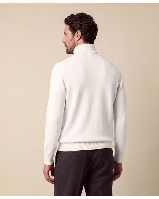 Brooks Brothers Natural Merino Wool Turtleneck Sweater for men