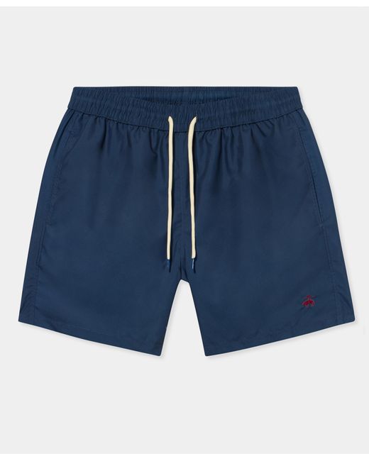 Brooks Brothers Blue Plain Swim Trunks for men