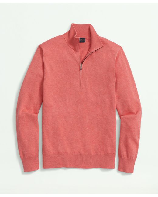 Brooks Brothers Pink Supima Cotton Half-zip Sweater for men