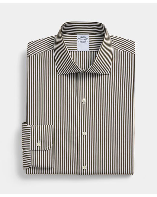Brooks Brothers Gray Regular Fit Cotton Shirt With English Collar for men