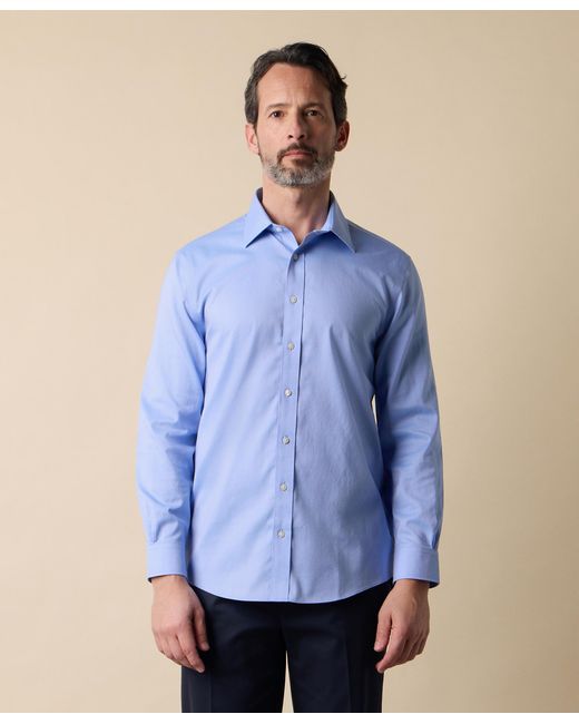 Brooks Brothers Blue Slim Fit Non-Iron Performance Shirt With Ainsley Collar for men
