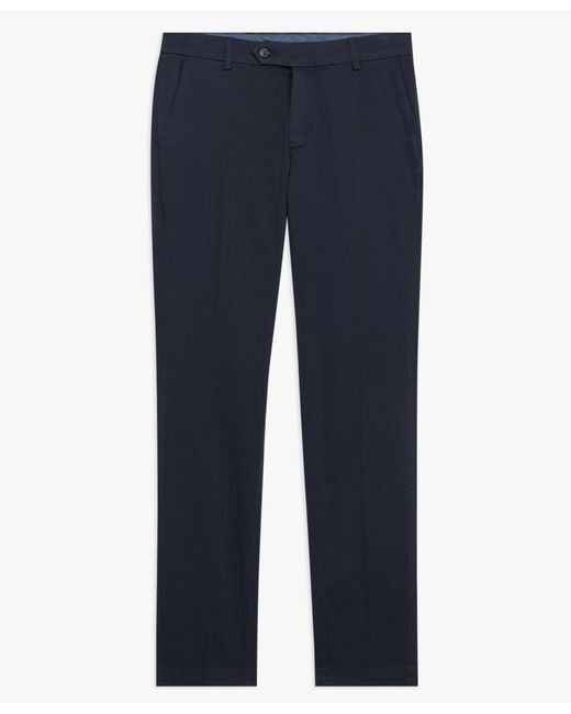 Pantalone Chino Navy In Cotone Elasticizzato di Brooks Brothers in Blue da Uomo