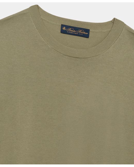 Brooks Brothers Green Makò Cotton T-Shirt for men
