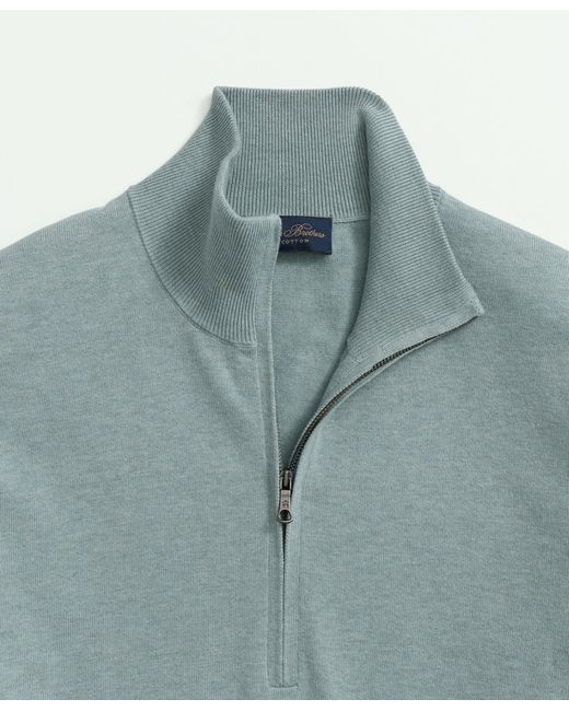 Brooks Brothers Blue Supima Cotton Half-zip Sweater for men