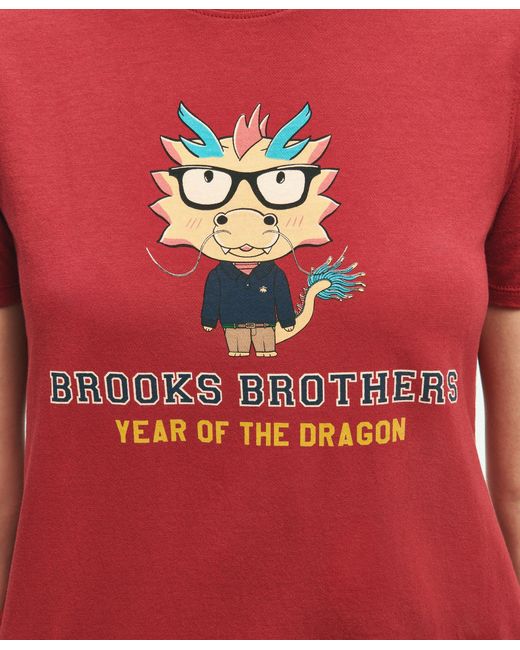 Brooks Brothers Red Cotton Lunar New Year Graphic T-shirt