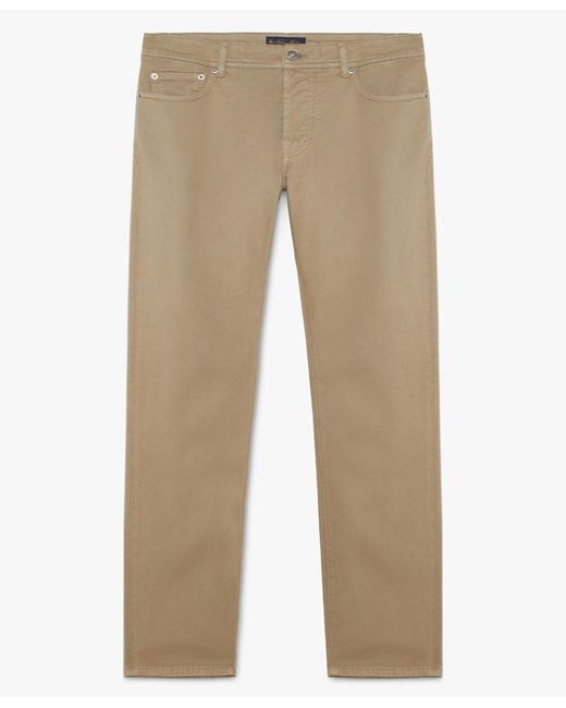 Khaki Stretch Cotton Five Pocket Pants Brooks Brothers de hombre de color Natural