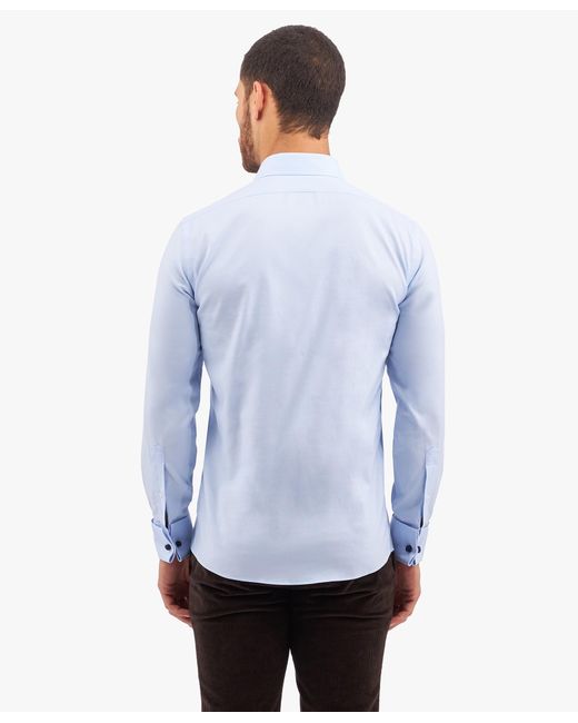 Brooks Brothers Blue Light Slim Fit Non-Iron Stretch Cotton Dress Shirt With Ainsley Collar for men