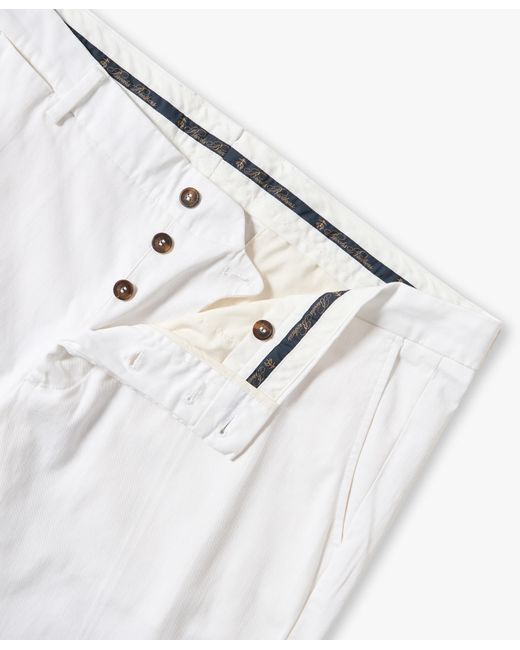 Pantalón Chino Blanco De Corte Amplio En Algodón Doble Retorcido Brooks Brothers de hombre de color White