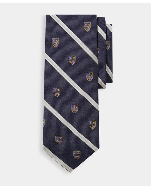 Brooks Brothers Blue Regimental Shield Silk Tie for men