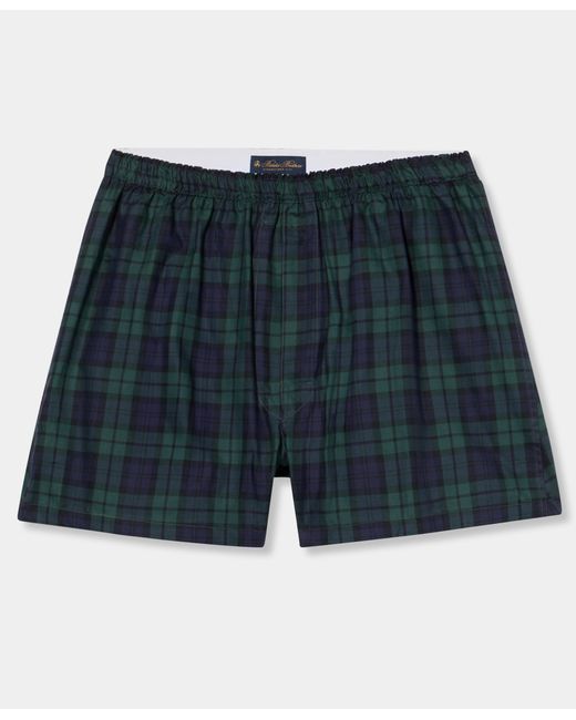 Brooks Brothers Blue Tartan Cotton Boxer Shorts for men