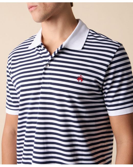 Brooks Brothers Blue Awning Stripe Cotton Polo for men