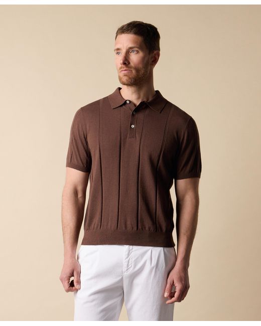 Brooks Brothers Brown Cotton Linen Knit-Polo for men