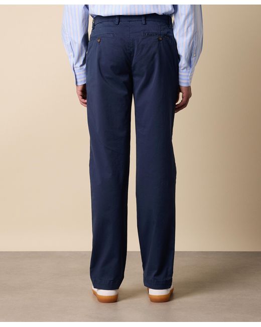 Brooks Brothers Blue Stretch Cotton Twill Chino for men