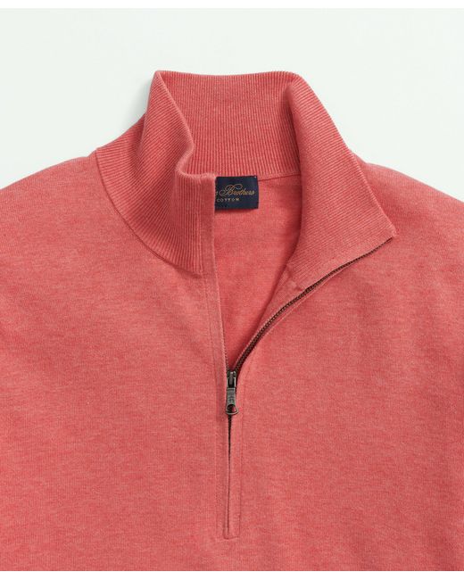 Brooks Brothers Pink Supima Cotton Half-zip Sweater for men