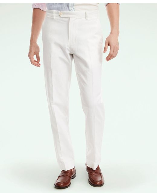Brooks Brothers Clark Straightfit Stretch Cotton Linen Chino Pants in