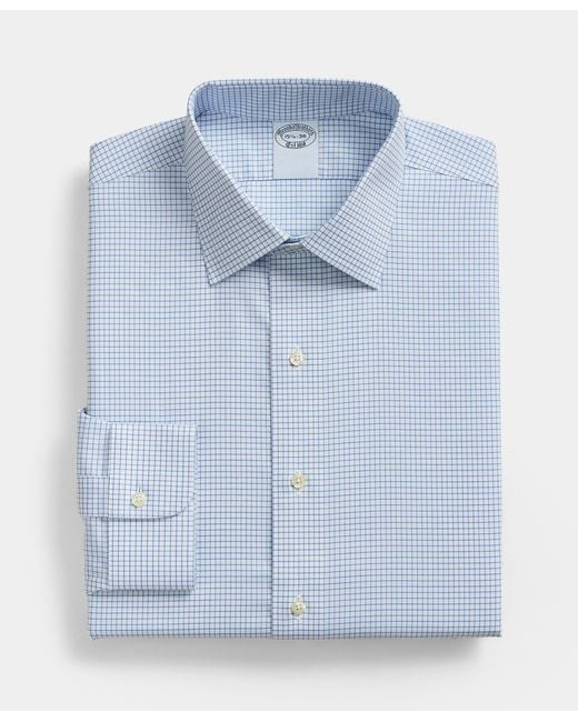 Brooks Brothers Blue Regular Fit Non-Iron Oxford Shirt With Ainsley Collar for men
