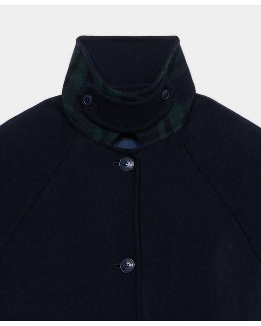Brooks Brothers Blue Wool Car Coat With Detachable Quilting