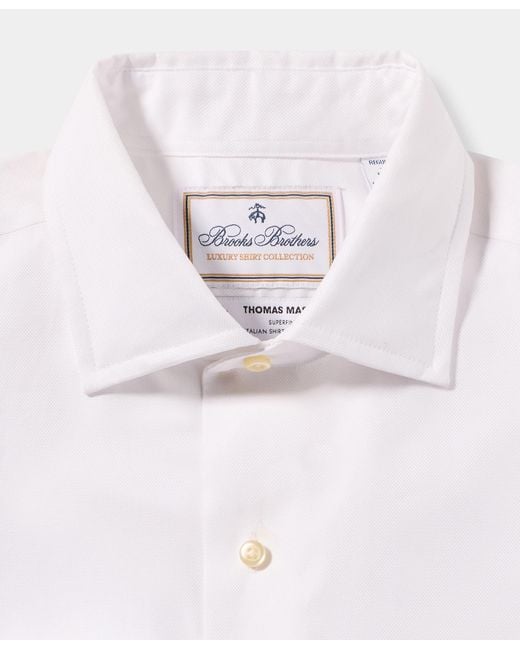 Brooks Brothers White Thomas Mason Regular Fit Shirt With English Spread Collar for men
