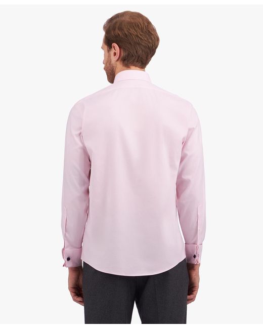 Brooks Brothers Pink Light Regular Fit Non-Iron Stretch Supima Cotton Pinpoint Oxford Cloth Dress Shirt With Ainsley Collar for men