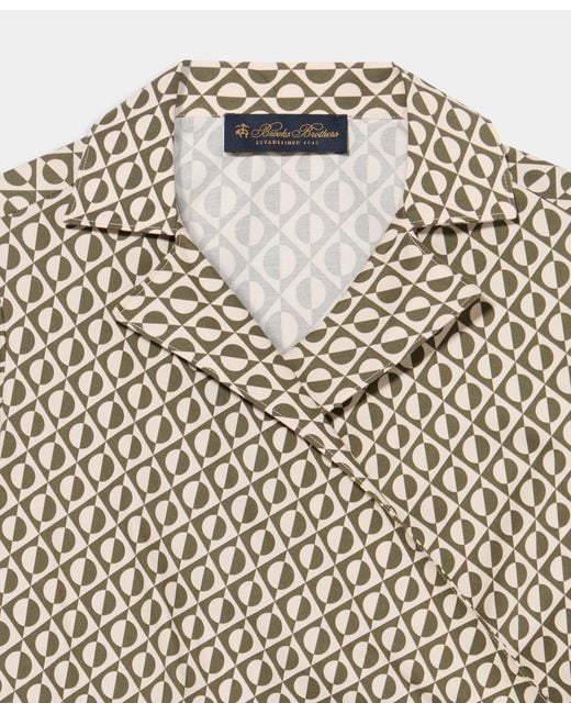 Brooks Brothers White Optical Wrap Cotton Blouse
