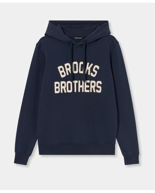 Brooks Brothers Blue Terry-Logo-Stickerei Hoodie