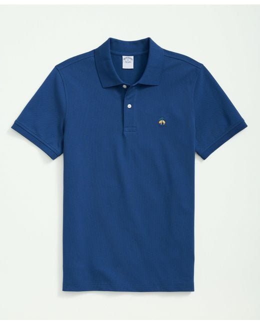 Brooks Brothers Blue Golden Fleece Stretch Supima Polo Shirt for men