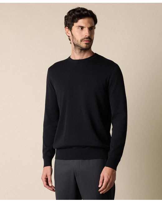 Brooks Brothers Black Cotton Crewneck for men