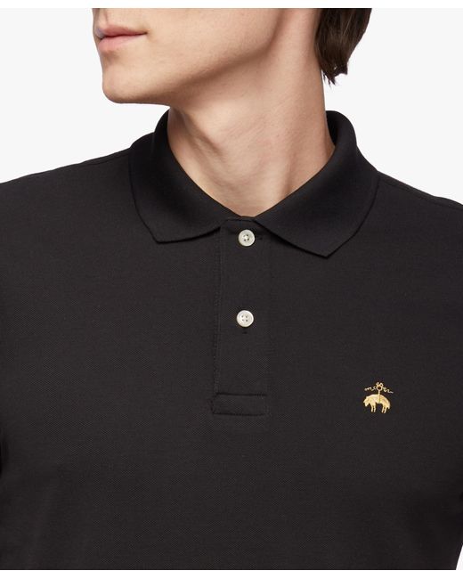 Polo Slim Fit Golden Fleece In Cotone Stretch Supima di Brooks Brothers in Black da Uomo