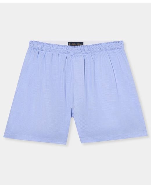 Boxer De Algodón Efecto Micro Brooks Brothers de hombre de color Blue