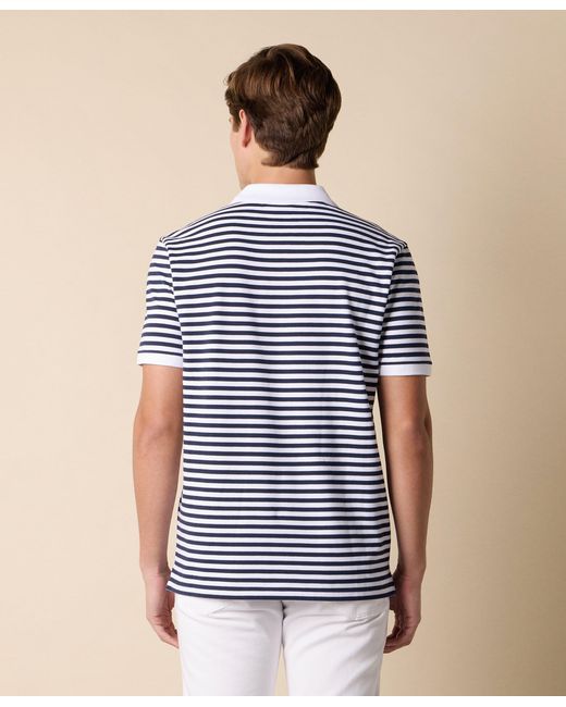 Brooks Brothers Blue Awning Stripe Cotton Polo for men