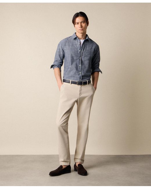 Brooks Brothers Blue Slim Fit Cotton Classic Shirt for men