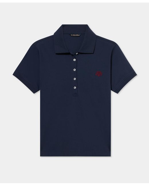 Brooks Brothers Blue Cotton Piqué Polo With Embroidered Logo