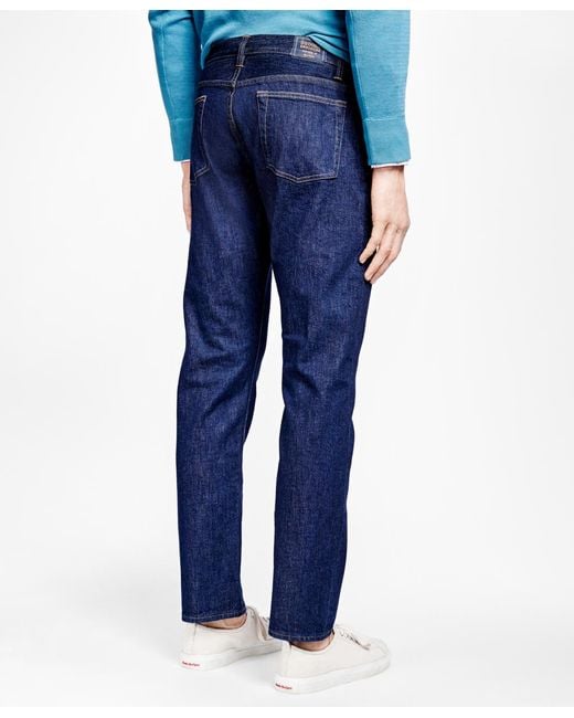 Brooks Brothers 901 Slim Straight Stretch Jeans In Indigo Denim in Navy