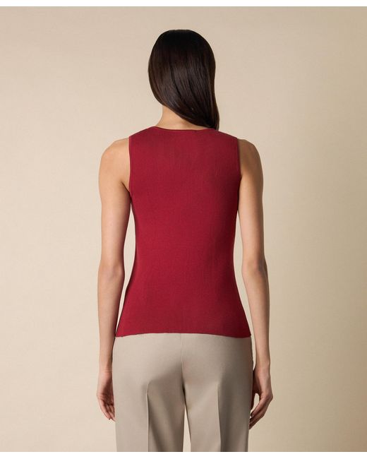 Brooks Brothers Red Rib-Knit Tank Top