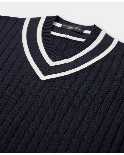 T-Shirt Tennis Avec Logo Brodé En Coton Brooks Brothers pour homme en coloris Blue
