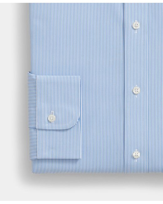 Brooks Brothers Blue Regular Fit Striped Cotton Shirt With Ainsley Collar for men