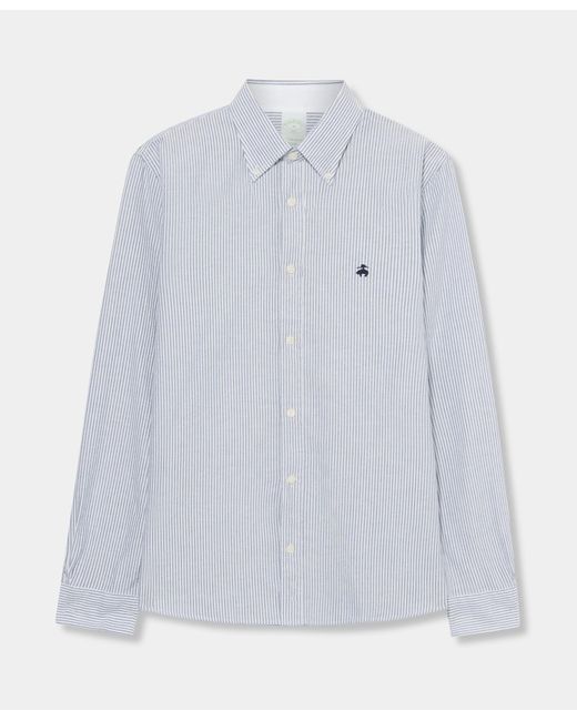 Brooks Brothers White Slim Fit Oxford Shirt With Button Down Collar for men