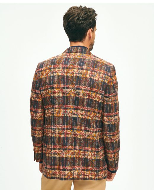 Brooks Brothers Brown The No. 1 Sack Sport Coat In Cotton Madras, Traditional Fit for men