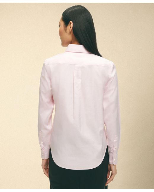 Brooks Brothers Natural Classic Fit Non-Iron Oxford Pinpoint Supima Shirt With Forward Point Collar