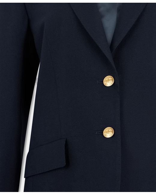 Brooks Brothers Blue Hopsack Virgin Wool Blazer With Buttons