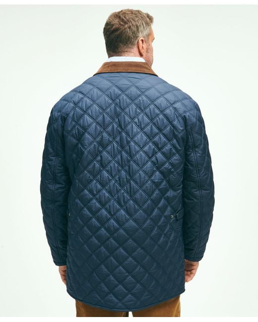 Brooks Brothers Blue Big & Tall Paddock Diamond Quilted Coat for men