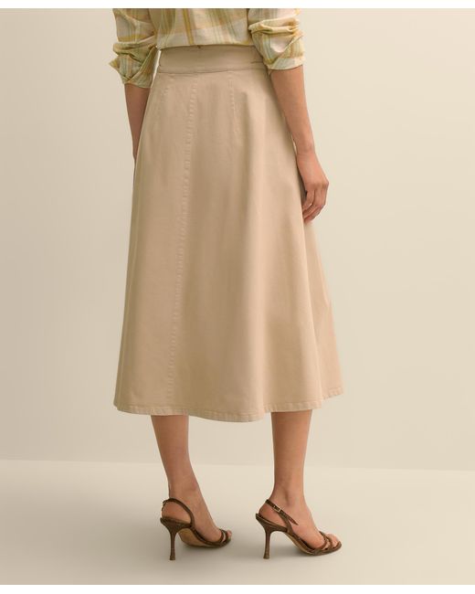 Brooks Brothers Natural Belted Skirt With Pleats