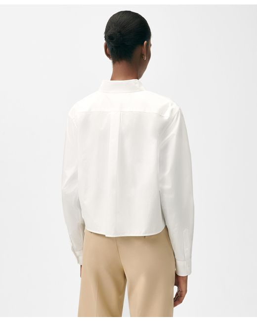 Brooks Brothers White Gekürztes Baumwoll-Popeline-Hemd