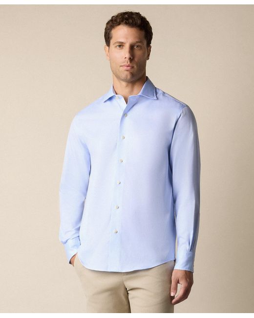 Brooks Brothers Blue Thomas Mason Regular Fit Shirt With English Spread Collar for men