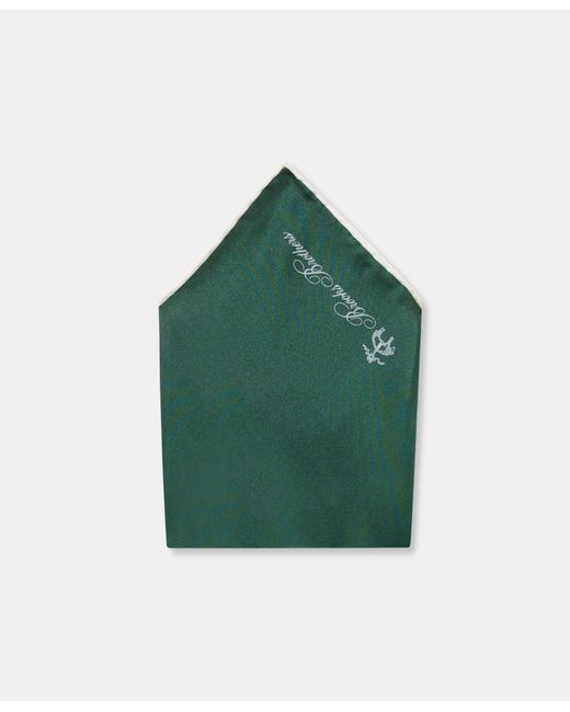 Brooks Brothers Green Plain Silk Pochette for men